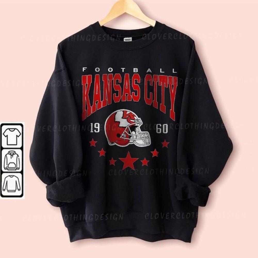 Kansas City Football Team Crewneck Sweatshirt Retro Game Day Cozy Apparel 17